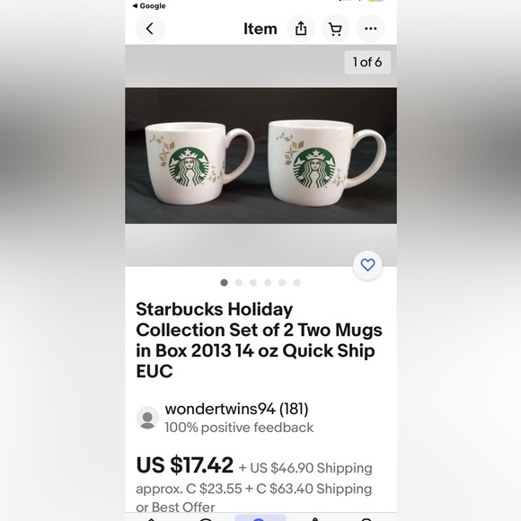 2 Starbucks Holiday collection 2013 mugs - Picture 12 of 13